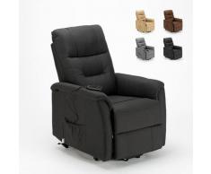 Fauteuil relaxation électrique inclinable avec lève-personne Marie pour Senior | Couleur: Noir