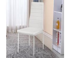 WYCTIN® Chaise Salle à Manger ,Blanc , Lot de 2 , Chaise de Cuisine , Chaise de Bar, Chaise de