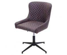 HHG - Chaise de bureau 070, réglable en hauteur, pivotante, métal vintage ~ tissu / textile gris