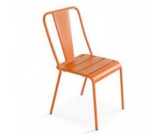 Chaise de jardin bistrot en métal Dieppe - Multicolore - Orange