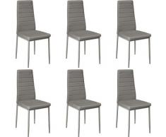 6pcs chaises mis à manger chaise cuisine cuisine chaise chaise de bar gris - Gris