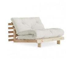 Fauteuil convertible futon ROOTS pin naturel coloris naturel couchage 90 x 200 cm. - natural