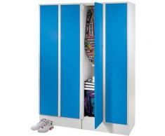 Wolf Armoire-vestiaire - avec casier pour chaussures et tablette - gris clair / bleu clair
