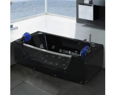 BAIGNOIRE BALNEO TOURBILLON MASSANTE 180 x 90cm NOIR JAMAICA CHROMOTHERAPIE
