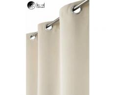 Rideau Occultant Grande Largeur 275 x 240 cm à Oeillets Uni Taupe - Naturel