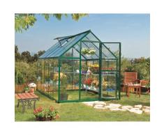 Serre de jardin en polycarbonate Hybrid 5,66 m², Couleur Vert, Ancrage au sol Non - longueur : 3m06