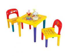 Table et Chaises pour Enfant en Plastique DIY ABC Alphabet Imprimé Table de Salle avec Créativité