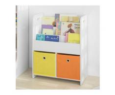 Bibliothèque Meuble de Rangement pour Livres et Jouets Étagère pour Enfants avec 3 Compartiments et