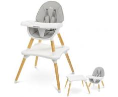 Caretero - TUVA Chaise haute évolutive en table et chaise Gris - Gris