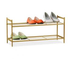 Meuble à chaussures SANDRA avec 2 étages étagère en métal HxlxP: 33,5 x 69,5 x 26 cm pour 6 paires