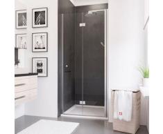 Porte de douche pivotante-pliante, verre 5 mm anticalcaire, profilé aspect chromé, Schulte, 90 x