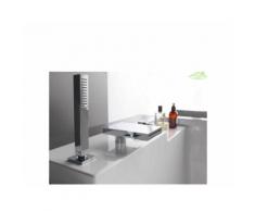 Baignoire en acrylique lucite rectangulaire balnéo à 10 jets chrome QUEEN 215x165x58 cm