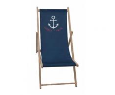 JARDIN PRIVE Chilienne Croisiere - Avec toile amovible - 3 positions d'inclinaison - Bleu marine