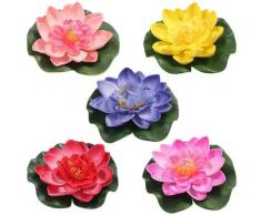 5pcs Artificielle Nénuphar Flottant Lotus Fleur Étang Maison Mariage Décor 10cm - Soekavia