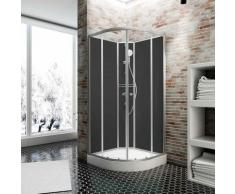 Cabine de douche intégrale, 90 x 90 cm, cabine de douche complète avec porte coulissante, parois