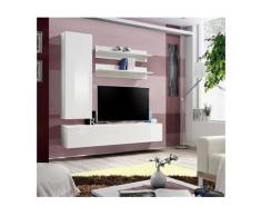 Meuble TV FLY H1 design, coloris blanc brillant. Meuble suspendu moderne et tendance pour votre
