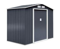 Goplus - Abri de Jardin avec Portes Fait en Métal Coulissantes Remise de Jardin avec Fenêtres