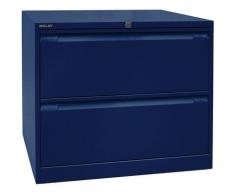 Bisley Classeur pour dossiers suspendus à 2 rangées, 2 tiroirs, format A4, bleu oxford | DF2639