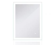 Jeobest - Miroir de salle de bains à LED avec éclairage par surfaces lumineuses dépolies Tactile