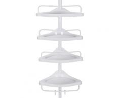 85-305 cm Étagère de Douche pour Salle de Bain avec Tubes Télescopiques et 4 Tablettes BCB001A