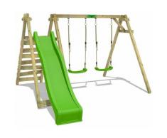 Balançoire FATMOOSE JollyJay Fast XXL Portique pour enfants avec 2 sièges de balançoire, plateforme
