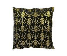Ac-déco - Coussin velours imprimé - 40 x 40 cm - Noir - Livraison gratuite - Noir
