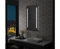 Youthup - Miroir mural à LED pour salle de bains avec étagère 60x100 cm