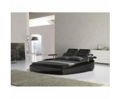 Lit Rond SONGE 3 - 140*190 cm - Noir/Noir