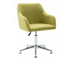 Topdeal Chaise pivotante de bureau Vert Tissu