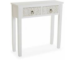 Versa Nanako Meuble d'Entrée Étroit, Table console, 78x25x78cm - Blanc