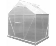 Serre de Jardin en Polycarbonate/Aluminium Lunada - 2,46 m² 125x193x190 cm avec Base 2 Modules