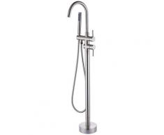 MATY Robinet mitigeur de bain sur pied Chrome brossé