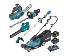 Pack Makita Jardin: tondeuse 36V DLM432 + débroussailleuse 18V DUR192L + taille-haies DUH502 +