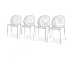 Lot de 4 chaises de jardin en polypropyl