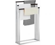 Porte-serviettes sur pied EDOARDO portant pour linge de bain ou vêtements avec 3 tringles, en métal