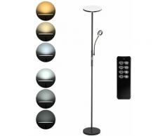 Lampadaire 30W avec télécommande 5W Liseuse Température de couleur en option Angle réglable [Classe