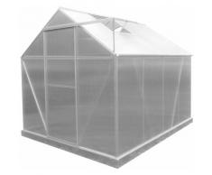 Serre de Jardin en Polycarbonate/Aluminium Lunada - 4,82 m² 249x193x190 cm avec Base 4 Modules