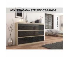 MUNICH S2 | Commode contemporaine chambre salon bureau | 140x77x30 | Dressing 6 tiroirs | Meuble de