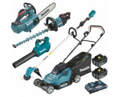 Pack Makita Jardin: tondeuse 36V DLM432 + débroussailleuse 18V DUR190LZX3 + taille-haies DUH502 +