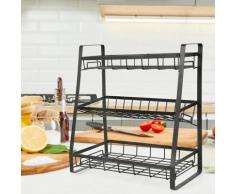 Skecten - Étagère à épices, 3 niveaux, vertical, pour herbes & huile, métal, rangement pratique, 38