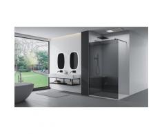 Bernstein - Paroi de douche fixe sans porte - nano protection-verre véritable de 8mm EX101 noir
