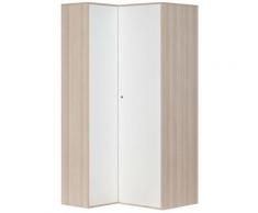 Armoire d'angle 6 Étagères et 2 Penderies - Spot Chêne clair - Calicosy