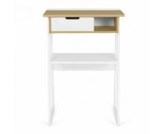 Temahome - Bureau Pupitre space 101cm Chêne & Blanc - Paris Prix