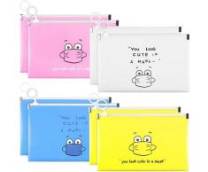 8pcs Sac en Plastique Portable Propre pour Masques jetables, Filtre Boîte de Rangement pour écran