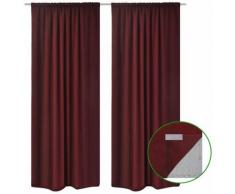 Rideau Occultant 2 pcs à Double Couche 140 x 245 cm Bordeaux