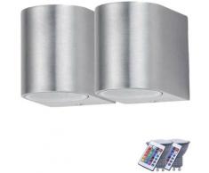 Lot de 2 appliques murales d'extérieur télécommande variateur de lumière de balcon dans un ensemble