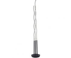 Lampadaire LED, design vagues, noir, hauteur 150 cm