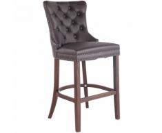 Tabouret de bar Taipeh cuir véritable marron Antique