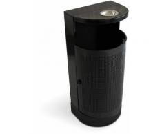 Poubelle murale d'extérieur en acier et cendrier - 29 L