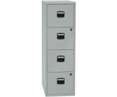 Bisley Home Classeur pour dossiers suspendus PFA, 4 tiroirs, argent | PFA4F355